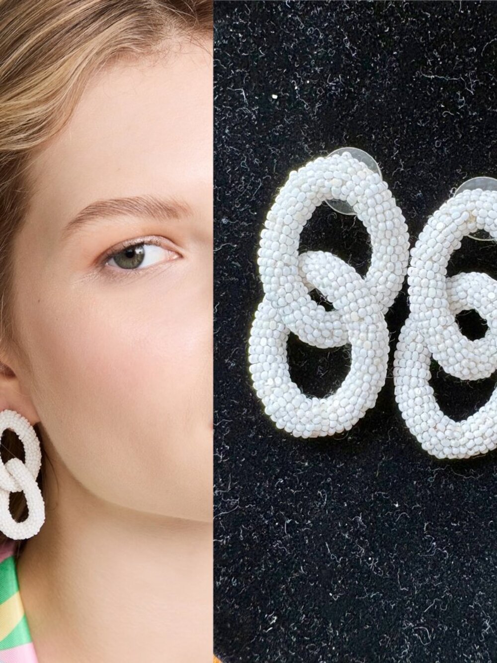 Deepa Gurnani Loulou Beaded Earrings in White
